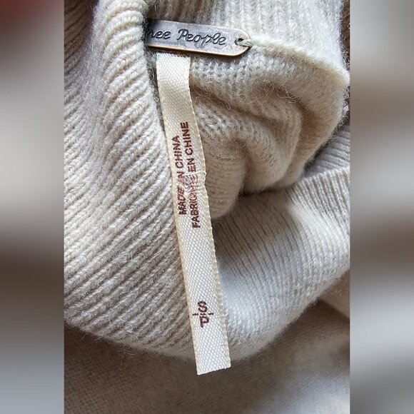 Free People So Low So High Cashmere Oversized Boxy Sweater Beige Size S - Picture 8 of 16